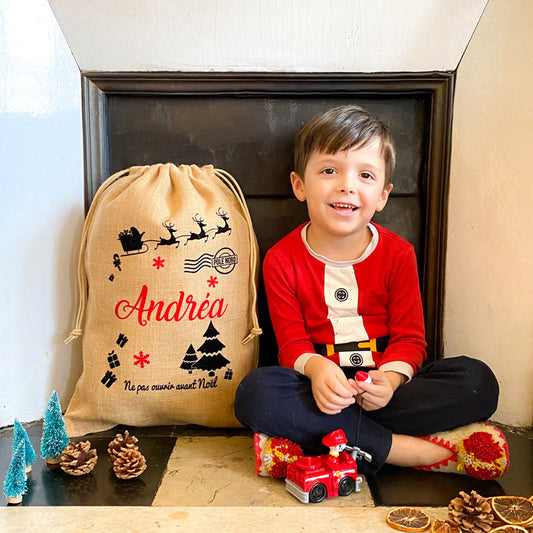 Hotte de Noël personnalisée le Bon Marché Paris